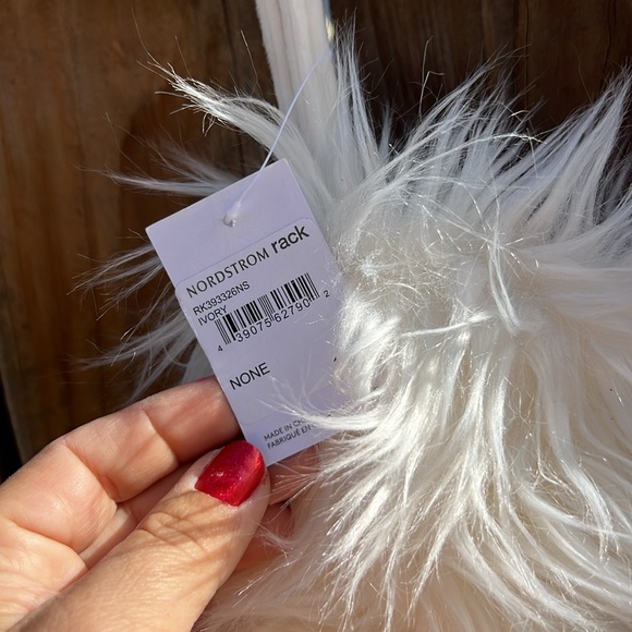 Nordstrom rack  Neutral White Faux Fur Stocking. - Picture 4 of 7